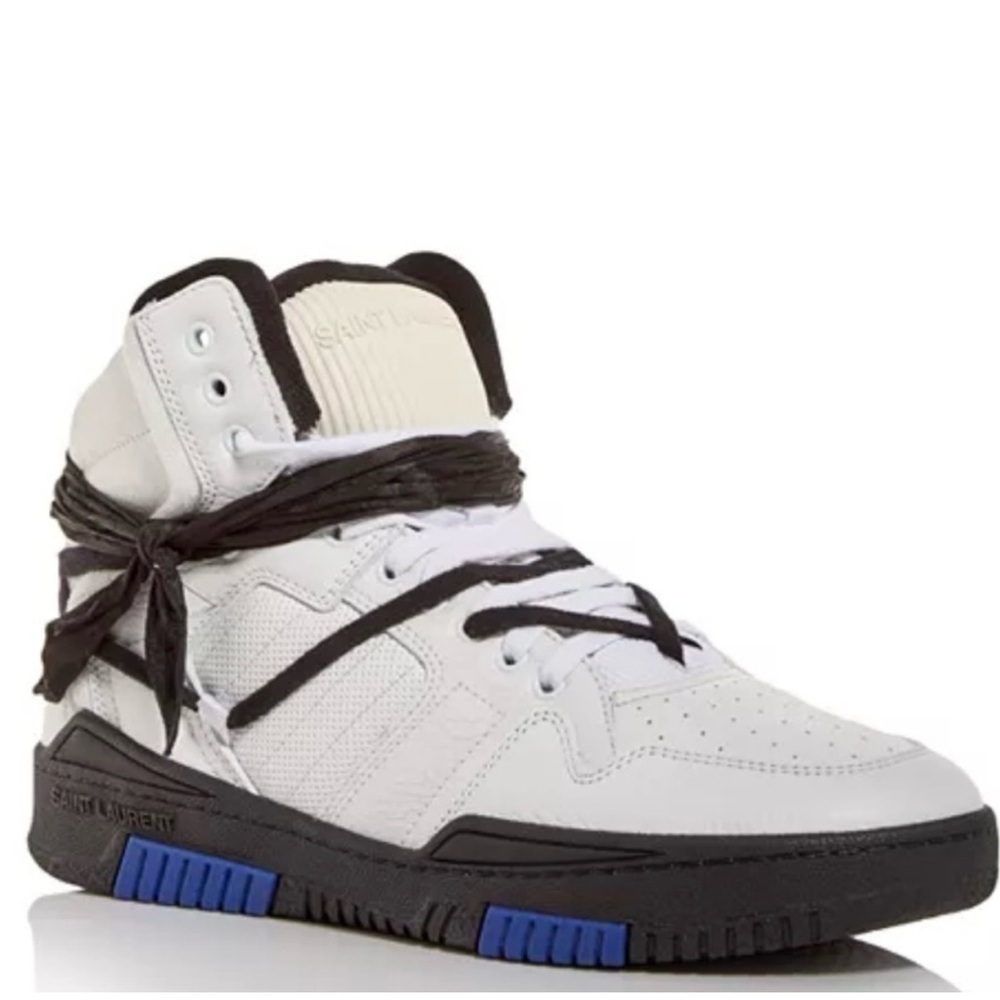 New Saint Laurent Cure 05 Mid Top Leather Sneakers Size 37 - Picture 3 of 5